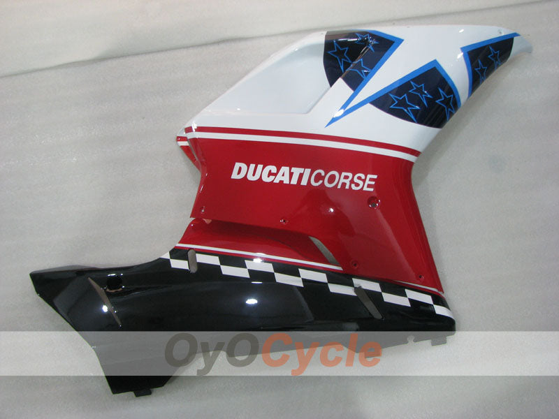 Kit de carénage injecté pour Ducati 848 08-13 - Rouge, Blanc - Xerox #OYO87906218