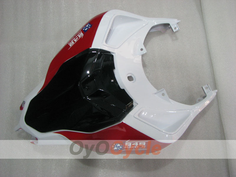 Kit de carénage injecté pour Ducati 848 08-13 - Rouge, Blanc - Xerox #OYO87906218