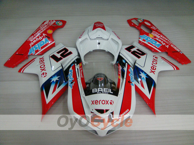 Kit de carénage injecté pour Ducati 1098 07-09 - Rouge, Blanc - Xerox #OYO87906222 Image secondaire du produit