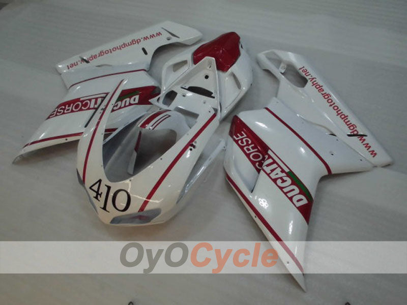 Kit de carénage injecté pour Ducati 1098 07-09 - Rouge, Blanc - Style usine #OYO87906223