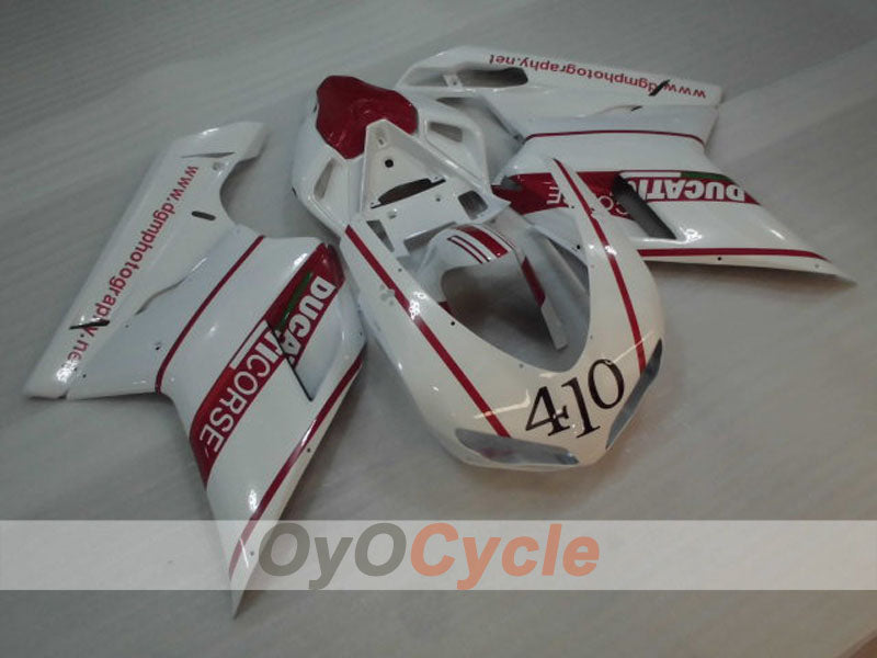 Kit de carénage injecté pour Ducati 1098 07-09 - Rouge, Blanc - Style usine #OYO87906223