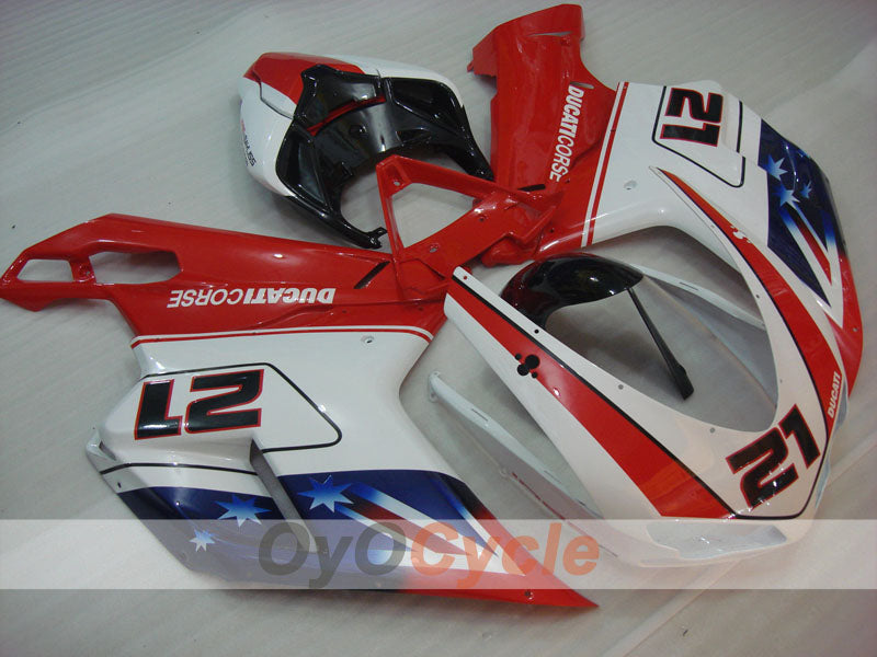 Kit de carénage injecté pour Ducati 1098 07-09 - Rouge, Blanc - Style usine #OYO87906227 Image secondaire du produit