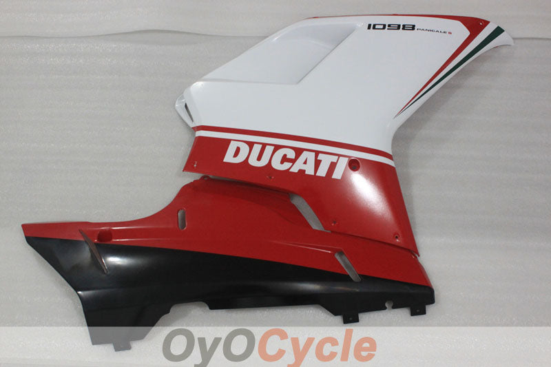 Kit de carénage injecté pour Ducati 1098 07-09 - Rouge, Blanc - Style usine #OYO87906228