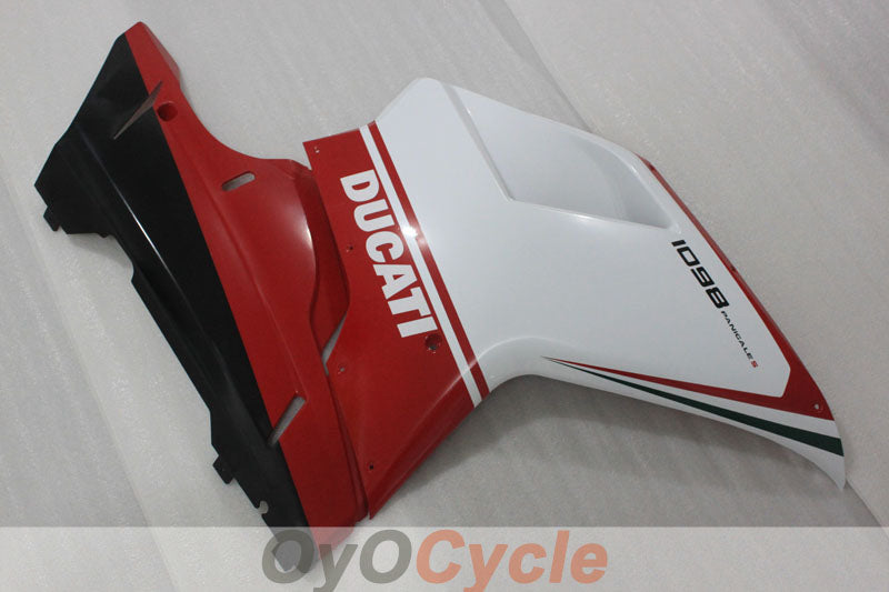 Kit de carénage injecté pour Ducati 1098 07-09 - Rouge, Blanc - Style usine #OYO87906228