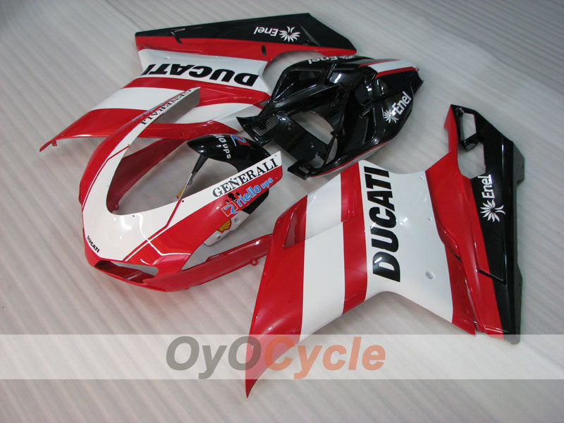Kit de carénage injecté pour Ducati 1098 07-09 - Rouge, Blanc - Style usine #OYO87906229 Image secondaire du produit