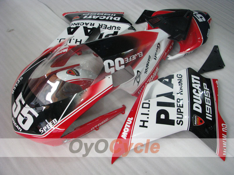 Kit de carénage à injection pour Ducati 1098 de 07-09 - Rouge, Blanc, Noir - PIRELLI #OYO87906231