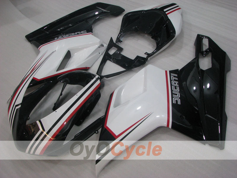 Kit de carénage à injection pour Ducati 1098 de 07-09 - Blanc, Noir - Style usine #OYO87906236 Image secondaire du produit