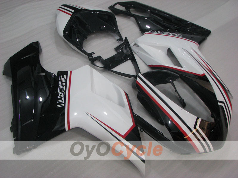 Kit de carénage à injection pour Ducati 1098 de 07-09 - Blanc, Noir - Style usine #OYO87906236 Image principale du produit