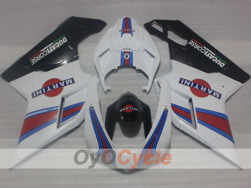 Kit de carénage à injection pour Ducati 1098 de 07-09 - Blanc, Noir - Xerox #OYO87906237 Image principale du produit