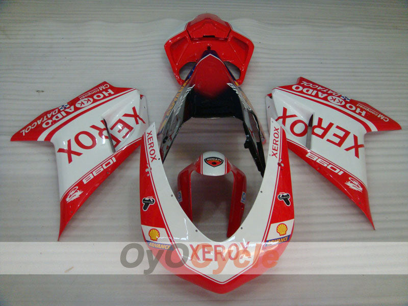 Kit de carénage à injection pour Ducati 1098 de 07-09 - Rouge, Blanc - Xerox #OYO87906239
