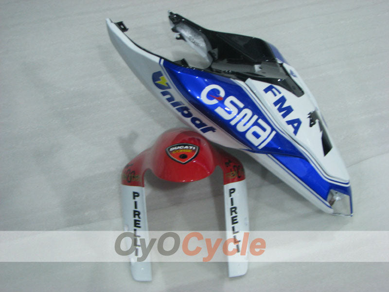 Kit de carénage à injection pour Ducati 1098 de 07-09 - Rouge, Bleu, Blanc - Unibat #OYO87906241