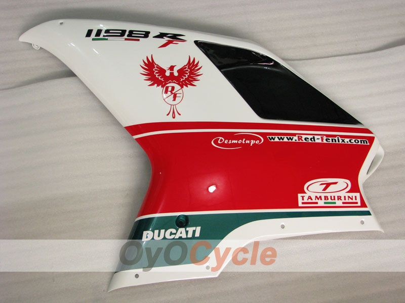 Kit de carénage moulé par injection pour Ducati 1198 09-11 - Rouge, Blanc, Noir - Style d'origine, personnalisable #OYO87906251