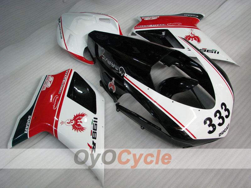 Kit de carénage moulé par injection pour Ducati 1198 09-11 - Rouge, Blanc, Noir - Style d'origine, personnalisable #OYO87906251