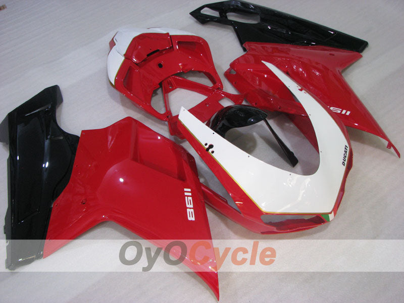 Kit de carénage moulé par injection pour Ducati 1198 09-11 - Rouge, Blanc, Noir - Style d'origine #OYO87906252
