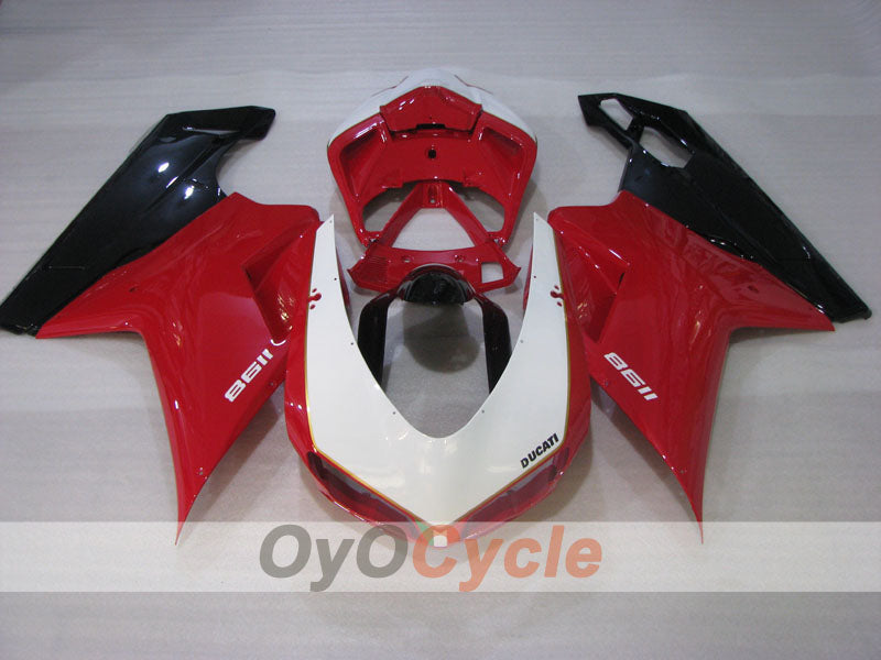 Kit de carénage moulé par injection pour Ducati 1198 09-11 - Rouge, Blanc, Noir - Style d'origine #OYO87906252