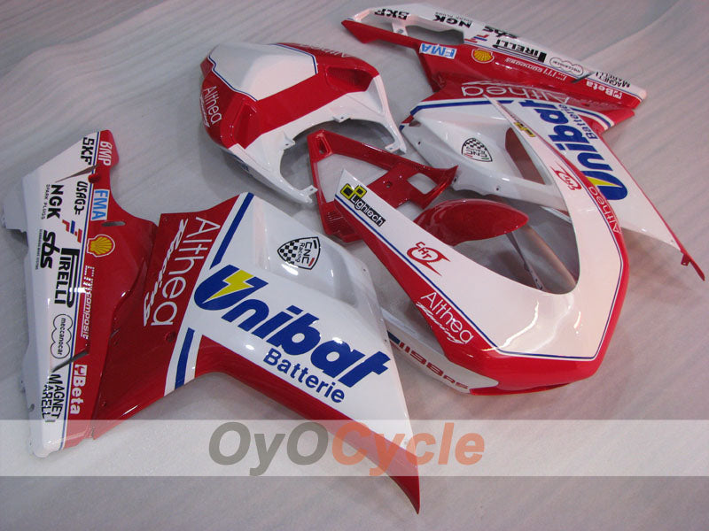 Kit de carénage moulé par injection pour Ducati 1198 09-11 - Rouge, Blanc - Unibat #OYO87906253 Image principale du produit