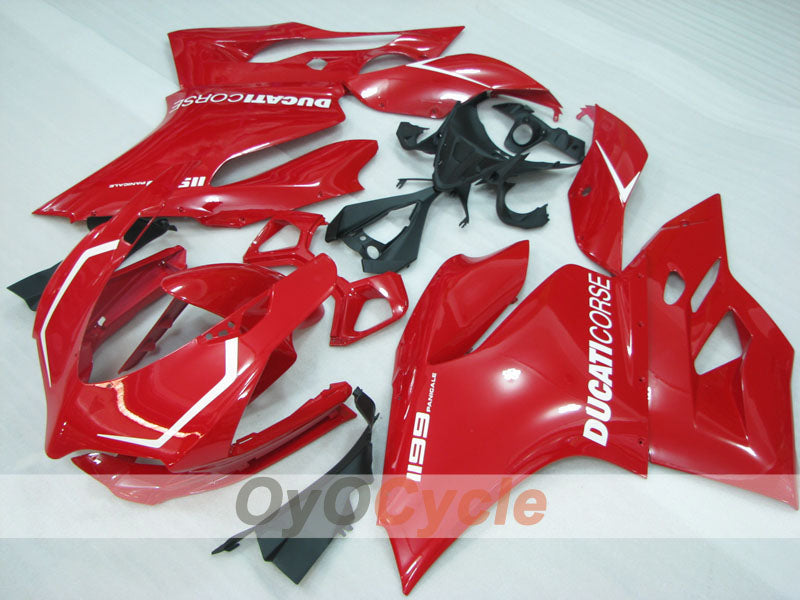 Kit de carénage à injection pour Ducati 1199 11-14 - Rouge - Style d'origine #OYO87906261