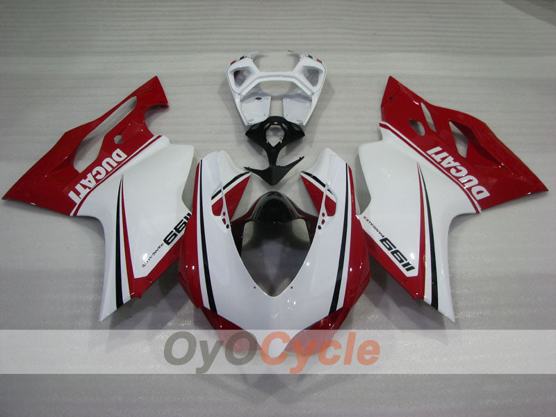 Kit de carénage à injection pour Ducati 1199 11-14 - Rouge, blanc - Style d'origine #OYO87906262