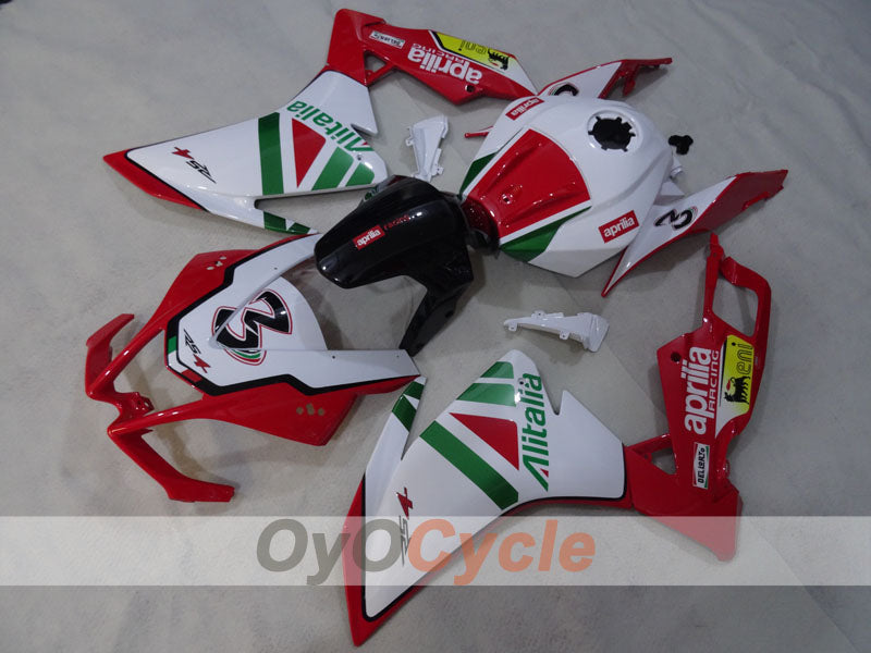 Kit de carénage pour Aprilia RSV4 09-14 - Rouge, Vert, Blanc, Noir - Alitalia #OYO87906287