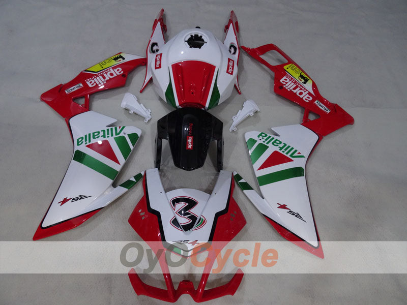 Kit de carénage pour Aprilia RSV4 09-14 - Rouge, Vert, Blanc, Noir - Alitalia #OYO87906287