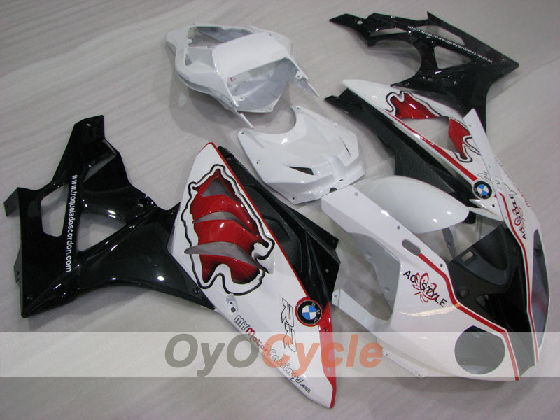 Kit de carénage injecté pour BMW S1000RR 09-14 - Rouge, Blanc, Noir - Style d'usine, Personnalisable #OYO87906298