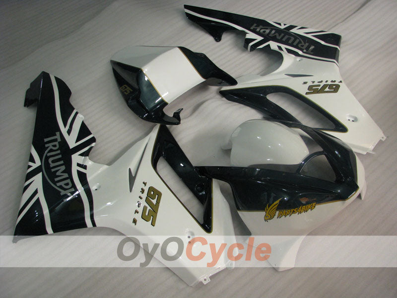 Kit de carénage injecté pour Triumph Daytona 675 06-08 - Blanc, Noir - Style d'usine #OYO87906300 Image principale du produit