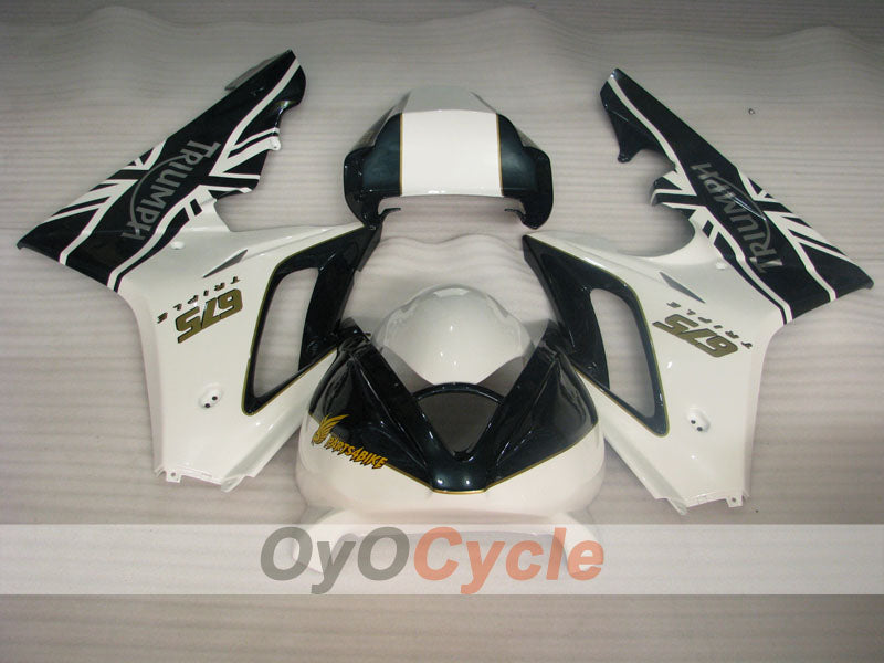 Kit de carénage injecté pour Triumph Daytona 675 06-08 - Blanc, Noir - Style d'usine #OYO87906300