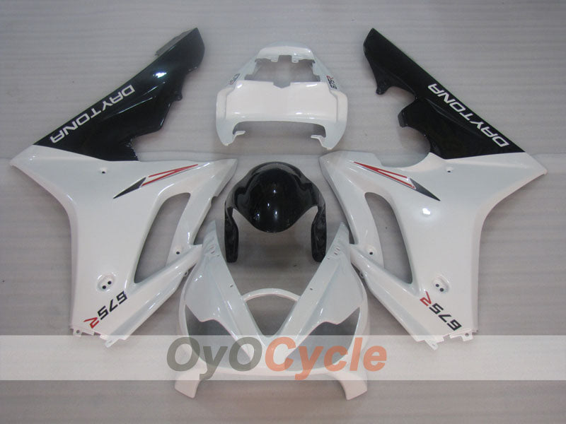 Kit de carénage injecté pour Triumph Daytona 675 06-08 - Blanc, Noir - Style d'usine #OYO87906304