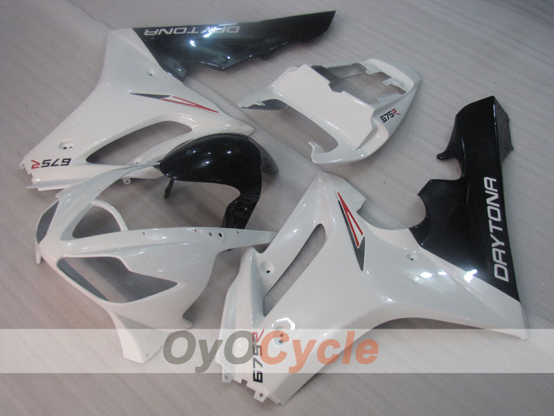 Kit de carénage injecté pour Triumph Daytona 675 06-08 - Blanc, Noir - Style d'usine #OYO87906304 Image principale du produit