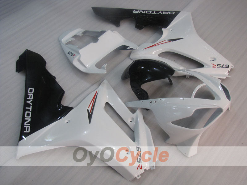Kit de carénage injecté pour Triumph Daytona 675 06-08 - Blanc, Noir - Style d'usine #OYO87906304