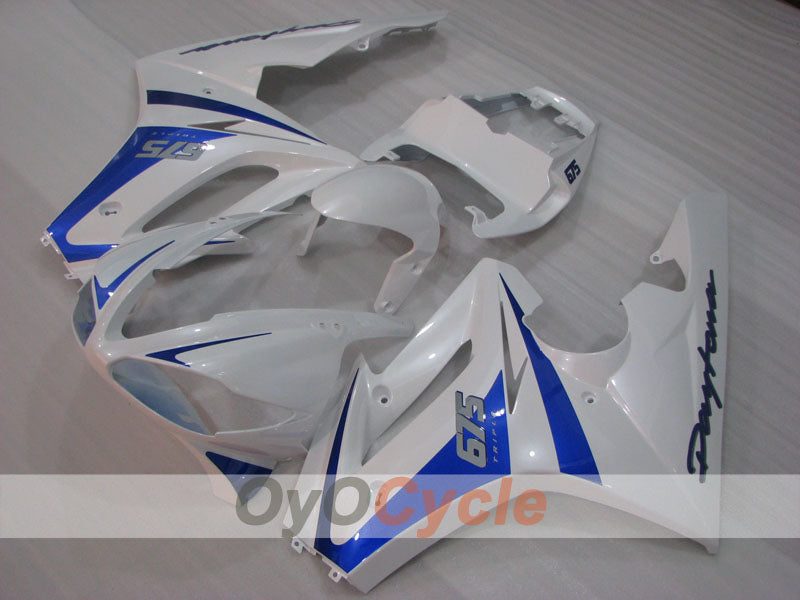 Kit de carénage à injection pour Triumph Daytona 675 09-12 - Bleu, blanc - Style d'origine #OYO87906307