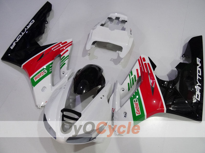 Kit de carénage à injection pour Triumph Daytona 675 09-12 - Blanc, noir - Castrol #OYO87906310