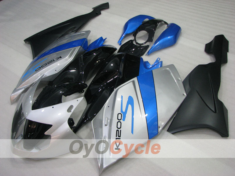 Kit de carénage pour BMW K1200S 05-08 - Bleu, noir, argent - Style d'origine, personnalisable #OYO87906317 Image principale du produit