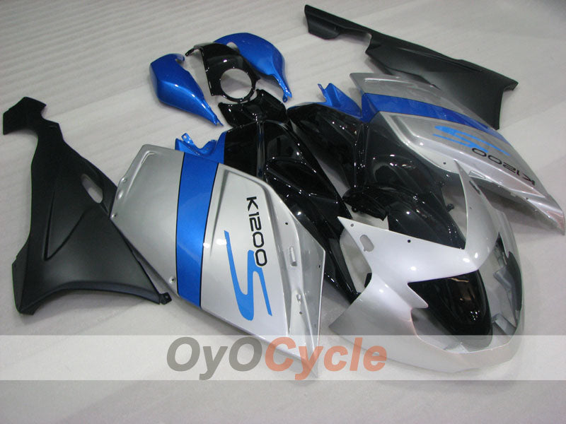 Kit de carénage pour BMW K1200S 05-08 - Bleu, noir, argent - Style d'origine, personnalisable #OYO87906317
