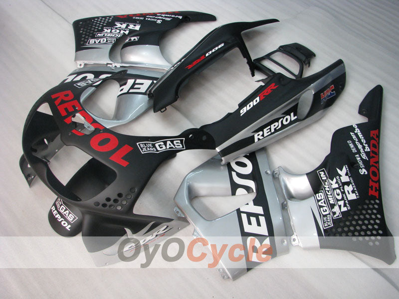 Kit de carénage pour CBR900RR 94-95 - Noir, Argent - Repsol #OYO87906344
