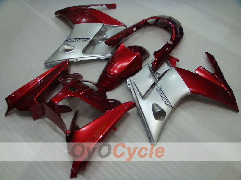 Kit de carénage pour FJR1300 02-06 - Couleur rouge vin, argent - Style d'origine #OYO87906395