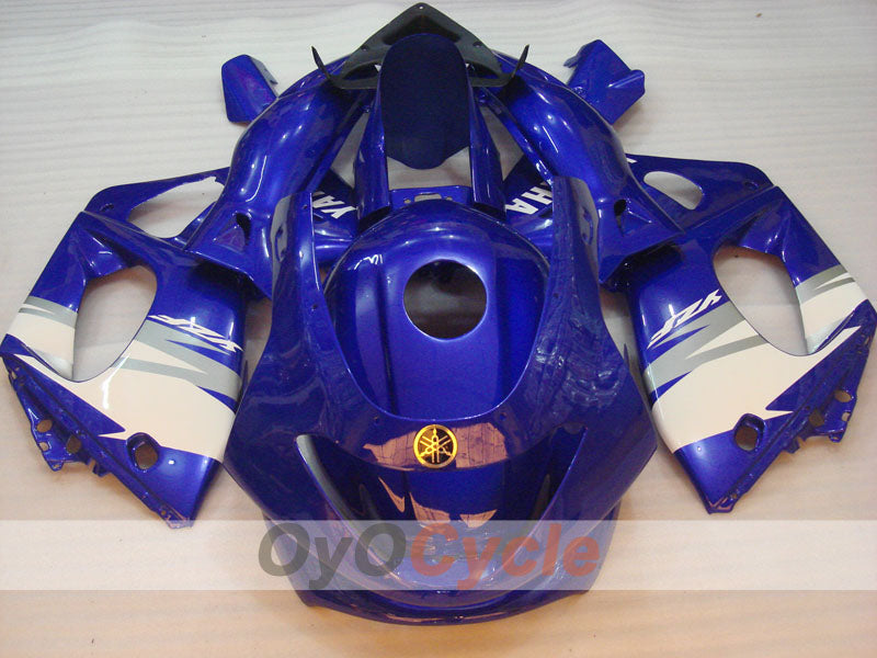 Kit de carénage injecté pour YZF600R 97-07 - Bleu, blanc - Style d'origine #OYO87906400