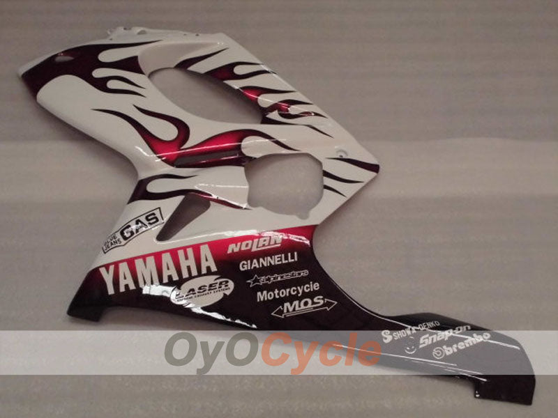 Kit de carénage injecté pour YZF600R 97-07 - Rouge, blanc - Personnalisé #OYO87906405