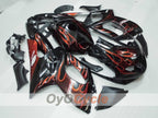 Kit de carénage à injection pour YZF600R 97-07 - Orange, Noir - Flamme #OYO87906406