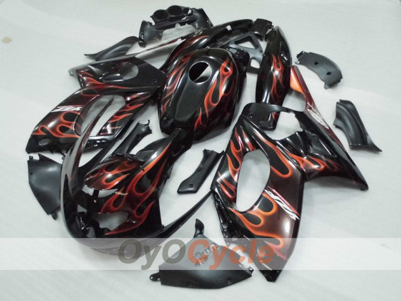 Kit de carénage à injection pour YZF600R 97-07 - Orange, Noir - Flamme #OYO87906406
