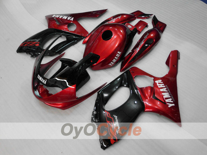Kit de carénage à injection pour YZF600R 97-07 - Couleur rouge vin, noir - Sans autocollant / décalcomanie, style d'origine #OYO87906421