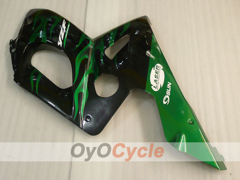 Kit de carénage à injection pour YZF600R 97-07 - Vert, noir - Flamme #OYO87906422