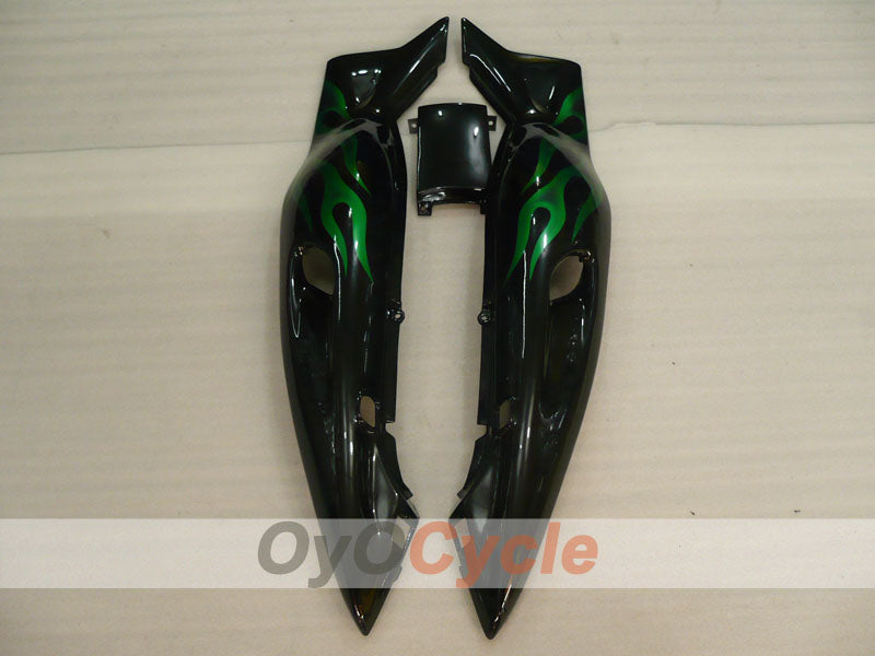 Kit de carénage à injection pour YZF600R 97-07 - Vert, noir - Flamme #OYO87906422