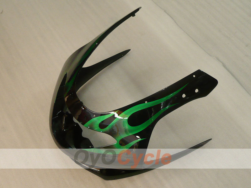 Kit de carénage à injection pour YZF600R 97-07 - Vert, noir - Flamme #OYO87906422