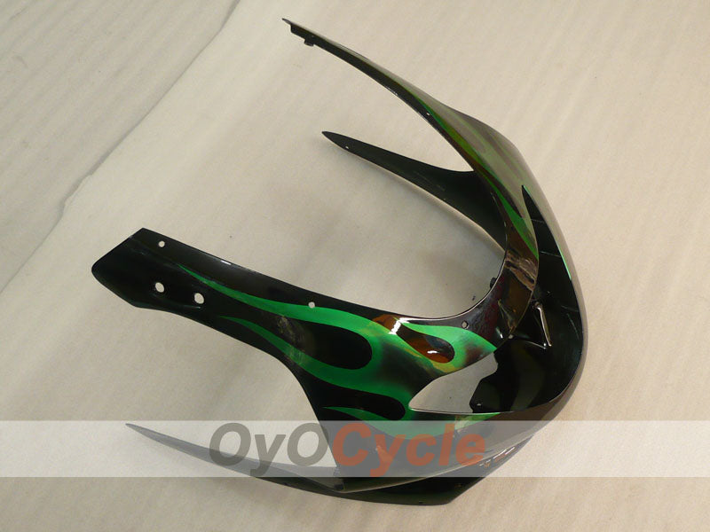 Kit de carénage à injection pour YZF600R 97-07 - Vert, noir - Flamme #OYO87906422