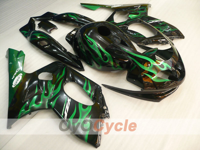 Kit de carénage à injection pour YZF600R 97-07 - Vert, noir - Flamme #OYO87906422 Image principale du produit