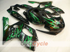 Kit de carénage à injection pour YZF600R 97-07 - Vert, noir - Flamme #OYO87906422