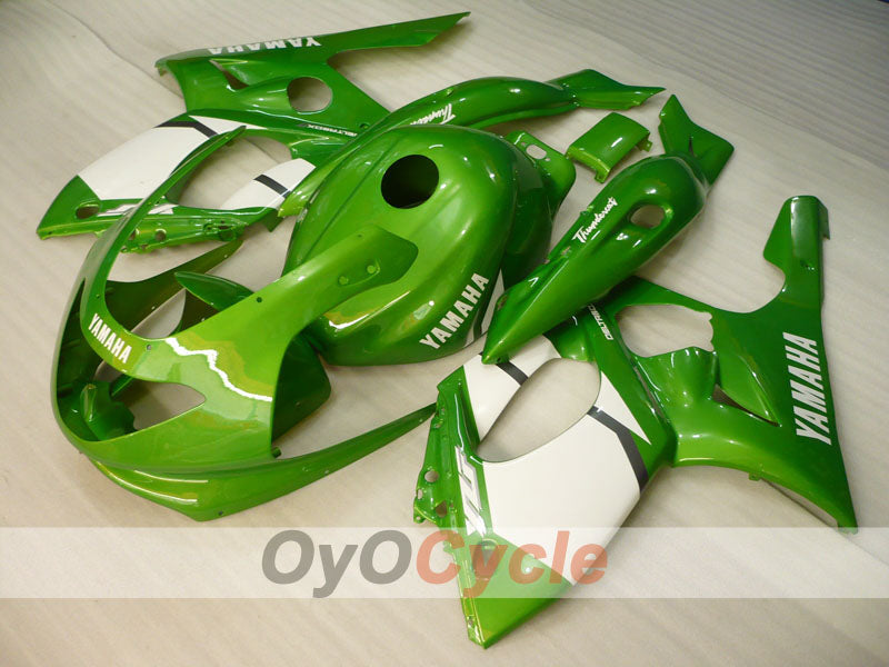 Kit de carénage à injection pour YZF600R 97-07 - Vert, blanc - Style d'origine #OYO87906423