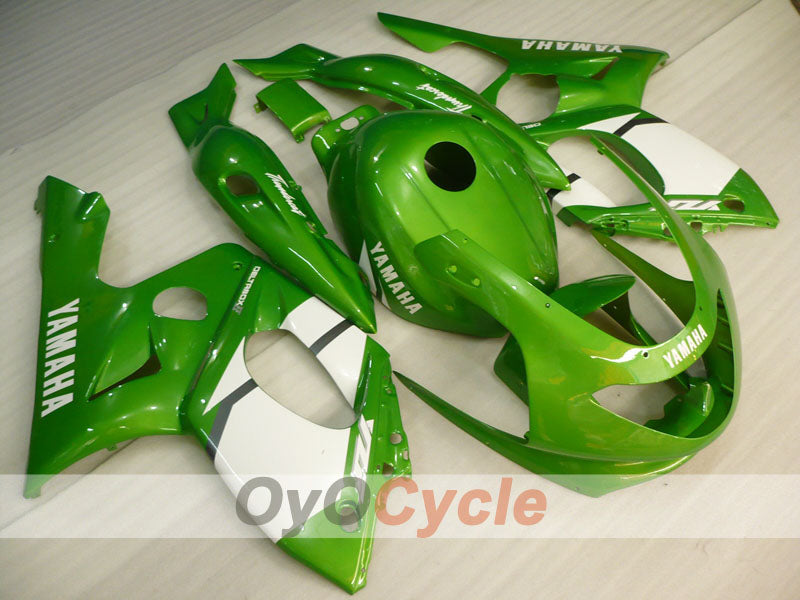 Kit de carénage à injection pour YZF600R 97-07 - Vert, blanc - Style d'origine #OYO87906423