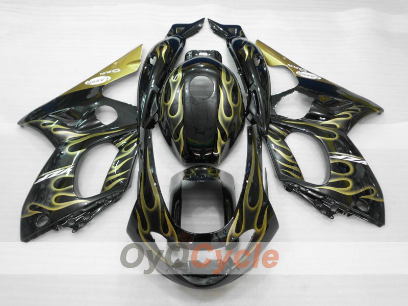 Kit de carénage à injection pour YZF600R 97-07 - Jaune, noir - Flamme #OYO87906425